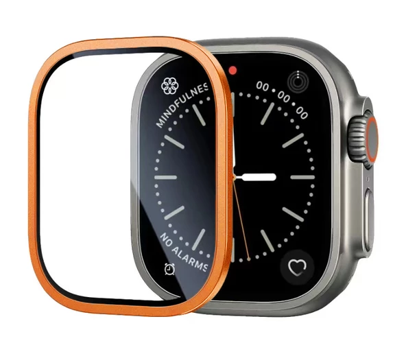 Apple Watch Ultra 49mm Zore ALM-01 Metal Çerçeveli Ekran Koruyucu ürün görseli 1