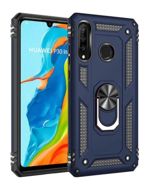 Huawei P30 Lite Uyumlu Yüzüklü Tank Kapak Kılıf ürün görseli 1