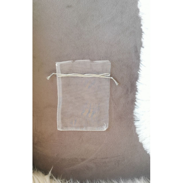 100 Adet Şeffaf Bez Kına Düğün Mevlüt Sünnet Hediye Kesesi Kese Çanta 12 cm x 9 cm ürün görseli 1