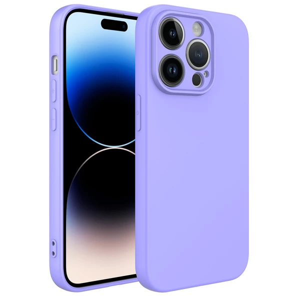 Vendas iPhone 14 Pro Max Uyumlu W-Lansman Serisi Kamera Korumalı Yumuşak Dokulu Kadife Kaplı Kılıf ürün görseli 1