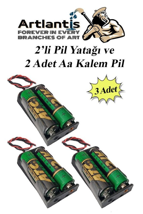 2 Li Pil Yatağı Deney 3 Adet Ve 6 Adet 1.5v Pil 1 Paket Pil Yuvası Pil Kutusu Aa Kalem Kalın Pil 2x1,5 Volt Yaylı Pil Yuvası ürün görseli 1