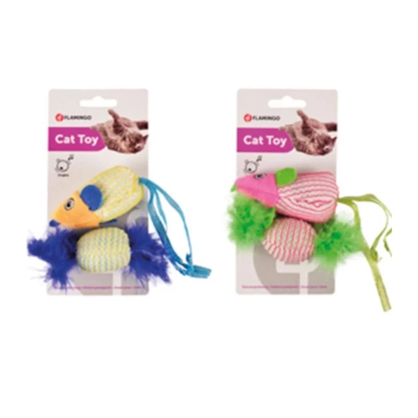 Flamingo Kumaş ikili Kedi Oyuncağı ürün görseli 1