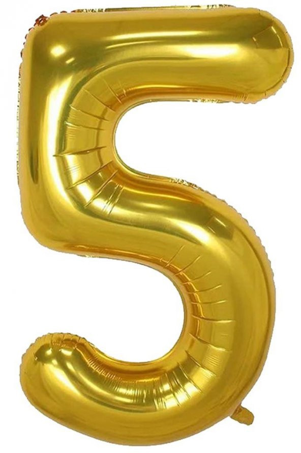 Beysüs Rakam Folyo Balon Gold 5 Rakam 40 İnç ürün görseli 1
