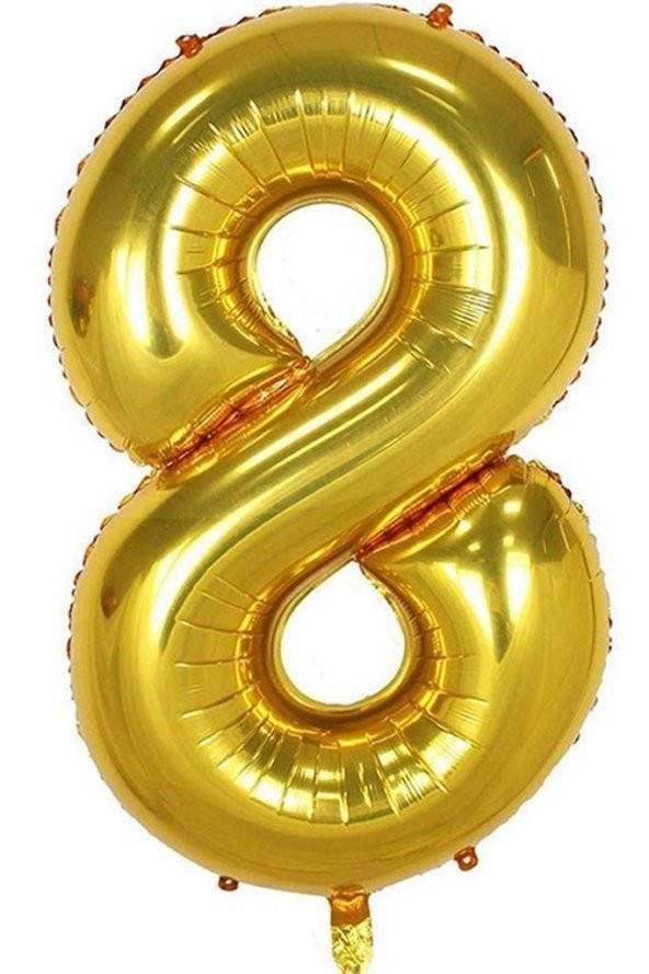 Beysüs Rakam Folyo Balon Gold 8 Rakam 40 İnç ürün görseli 1