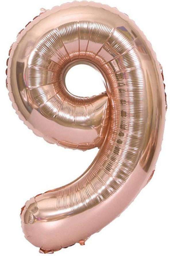 Beysüs Rakam Folyo Balon Rosegold 9 Rakam 40 İnç ürün görseli 1