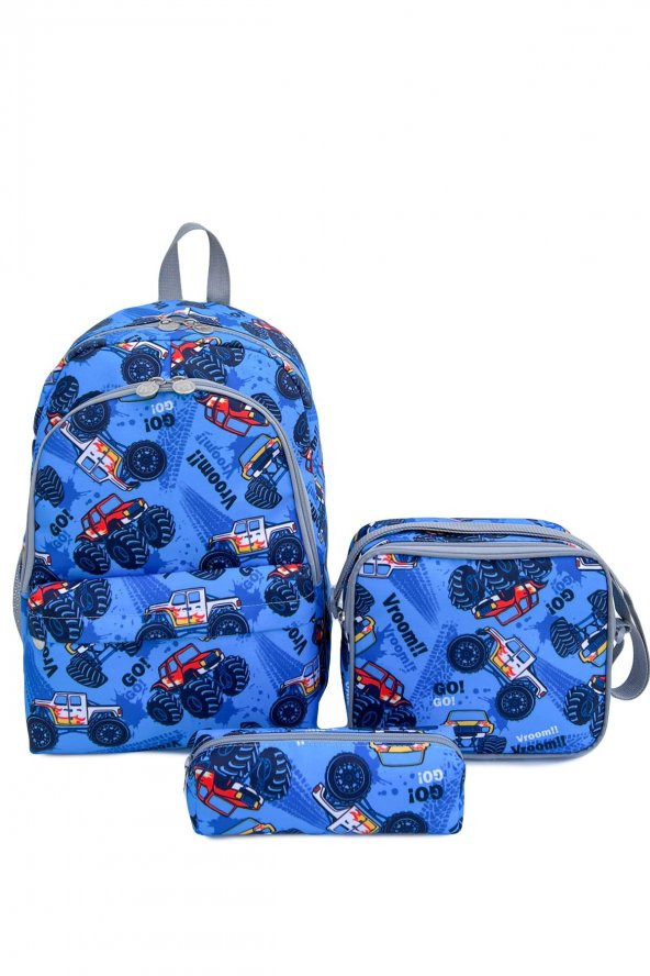 Superbag Okul Çantası 3Lü Set Of Road Araba ürün görseli 1