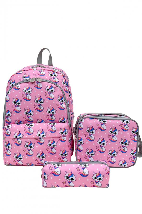 Superbag Okul Çantası 3Lü Set Unicorn Kedi ürün görseli 1