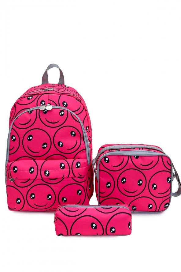 Superbag Okul Çantası 3Lü Set Smile Pembe ürün görseli 1