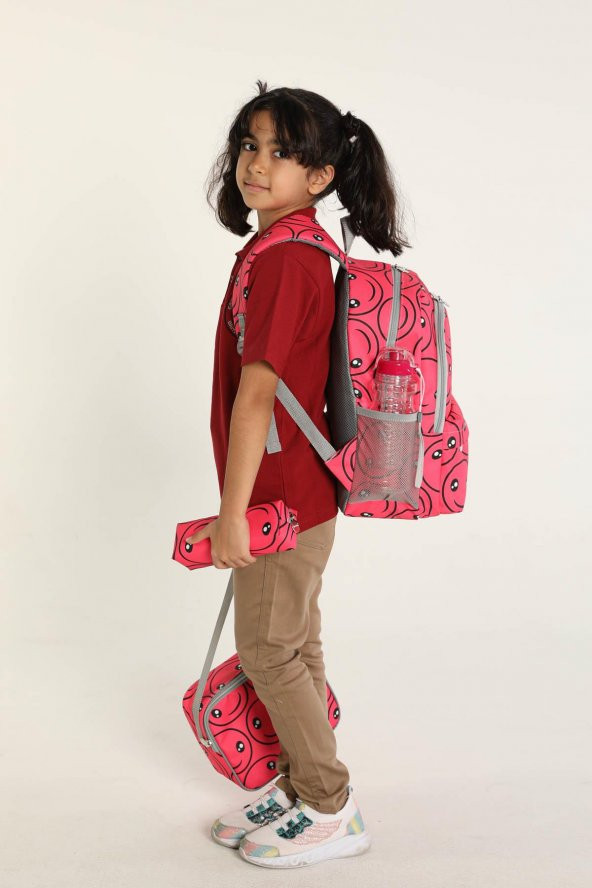Superbag Okul Çantası 3Lü Set Smile Pembe - Resim 8