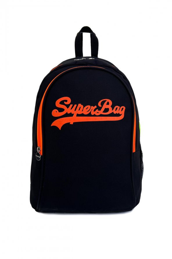 Superbag Sırt Çantası Siyah&Fosforlu Portakal ürün görseli 1