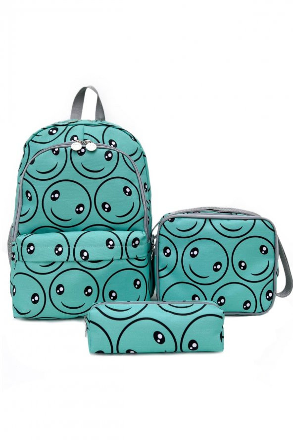 Superbag Okul Çantası 3Lü Set Smile Su Yeşili ürün görseli 1