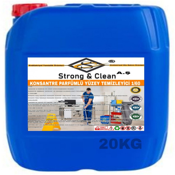 KONSANTRE ULTRA PARFÜMLÜ YÜZEY TEMİZLEYİCİ 20KG ürün görseli 1