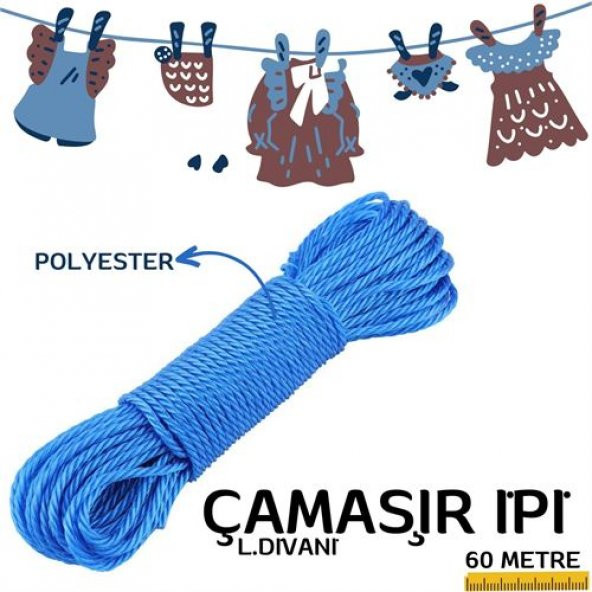 TransForMacion 60 METRE L.Divani Polyester Çamaşır İpi - Resim 2