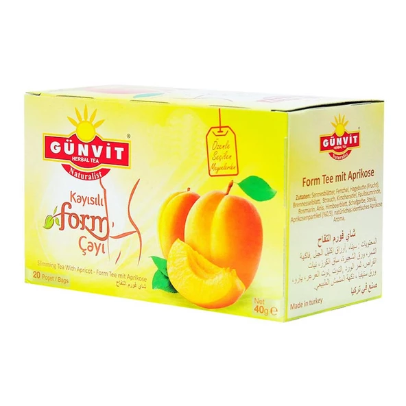 Günvit Naturalist Kayısılı Form Bitki Süzen Poşet Çay 20 x 2 Gr ürün görseli 1