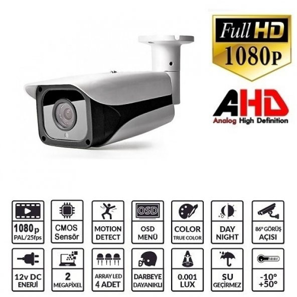 EZCOOL EZ-5525HD 2MP 2.8-12MM VF 4ARRAY LED AHD ürün görseli 1
