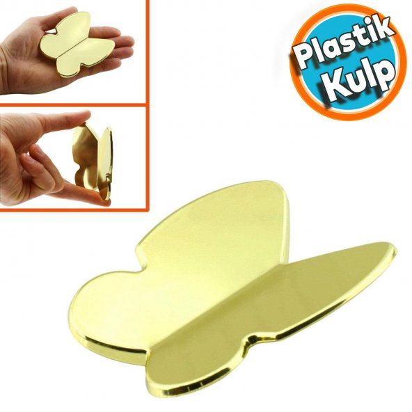 Mobilya Çekmece Dolap Kapak Kulpu Kulbu Çocuk Bebek Genç Odası Plastik Gold Altın Kulp 32 mm ürün görseli 1