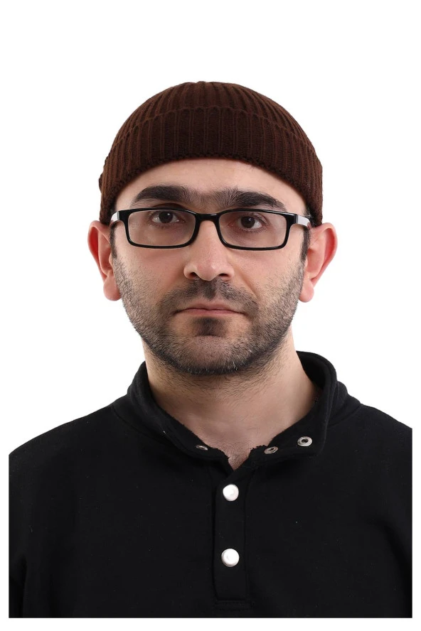 Orlon Katlamalı Takke - Kahverengi ürün görseli 1