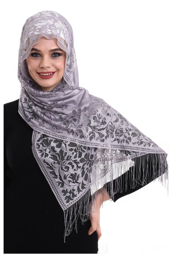 Narin Pamuk Tül Şal Lila-2 60x160 ürün görseli 1