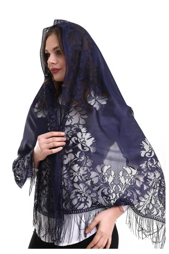 Narin Tül Şal Mor 60x160 - Resim 2