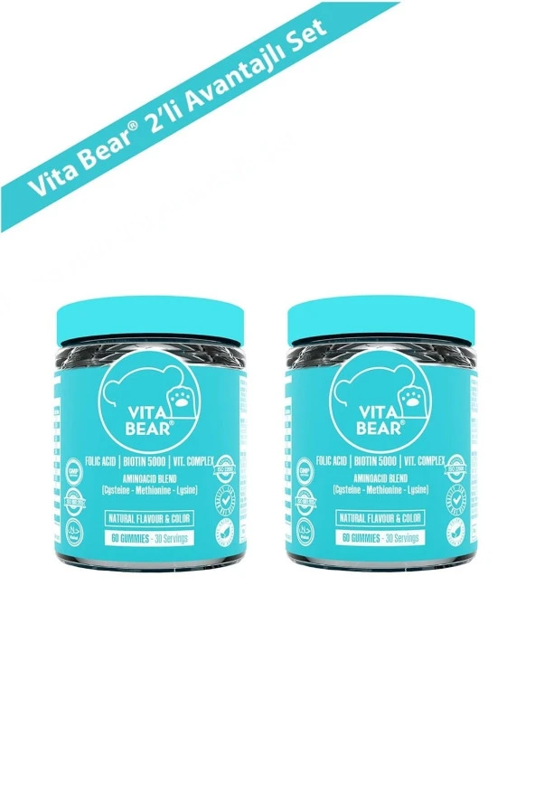 VitaBear Strong Hair Gummy Vitamin 60 Adet X 2 ürün görseli 1