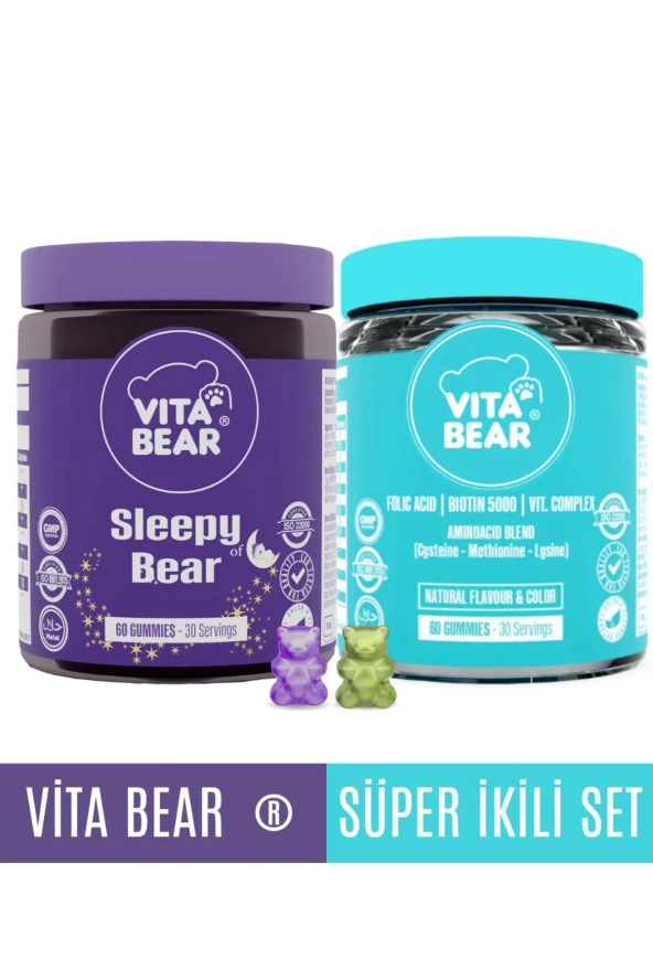 Vitabear Sleepy Bear 60 Adet + Vitabear Strong Hair 60 Adet ürün görseli 1