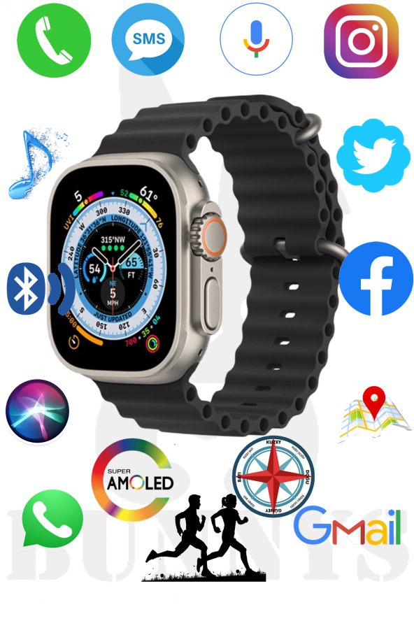 Akıllı Saat Konuşma Özellikli Watch 8 Ultra 49MM AMOLED EKRAN ürün görseli 1
