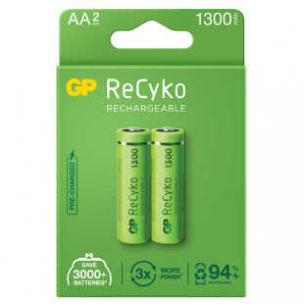 GP Batteries ReCyko 1300 AA Kalem Ni-MH Şarjlı Pil ürün görseli 1