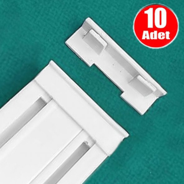Aletçantam 2Li Korniş Kapağı Geçmeli Ray Perde Son Kilidi - 10Lu Paket ürün görseli 1