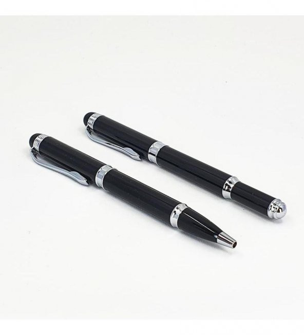 Siyah Metal Roller & Tükenmez Kalem Seti HK336 ürün görseli 1