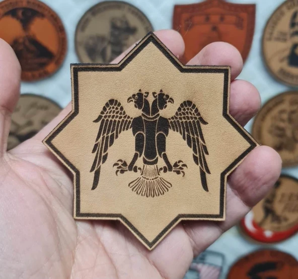 SELÇUKLU Kartalı Yıldız Deri PEÇ - Arma - Askeri Patch - Resim 2