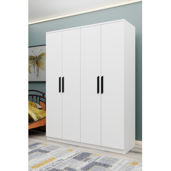Metalia 4 Kapılı Beyaz Gardrop Dolap Gm 050 ürün görseli 1