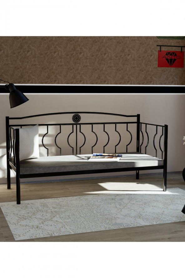 Metalia Gm 403 Elips Minderli Sofa Sedir Siyah ürün görseli 1