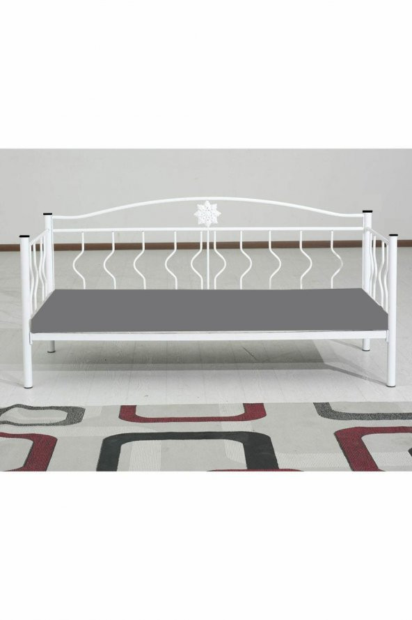 Metalia Elips Minderli Sofa Sedir Beyaz ürün görseli 1