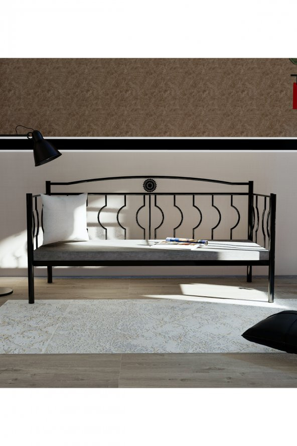 Metalia Gm 403 Elips Minderli Sofa Sedir Siyah - Resim 2