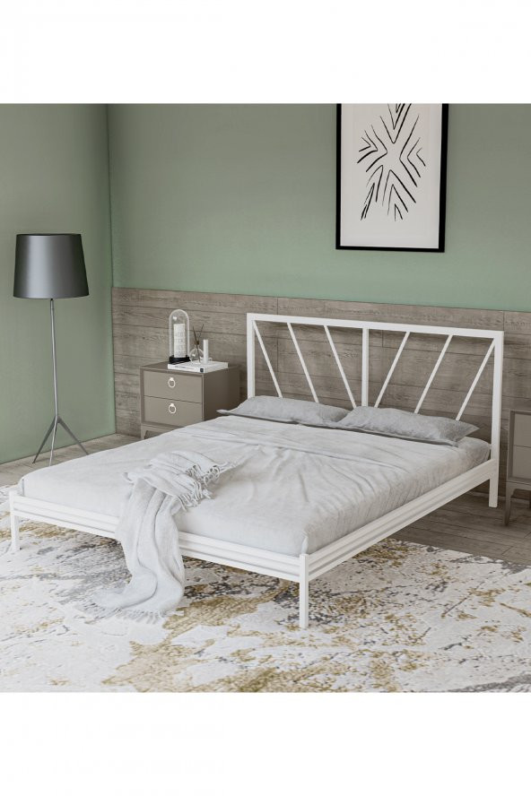 Metalia Gm 227 Gözde Dublex Metal Karyola Beyaz 140X190 ürün görseli 1
