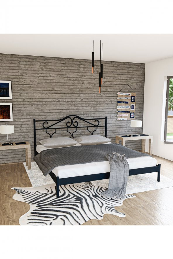 Metalia Gm 301 Gold Dublex Metal Karyola Siyah 160X200 ürün görseli 1