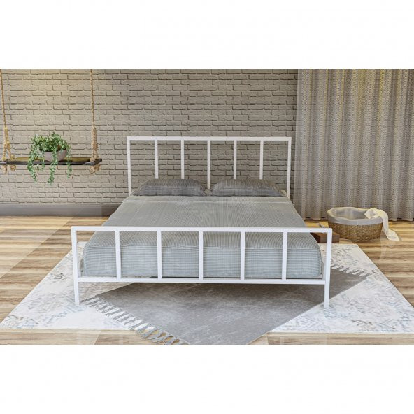 Metalia  Gm 212 Vintage Çift Kişilik Metal Karyola Beyaz 160X200 ürün görseli 1