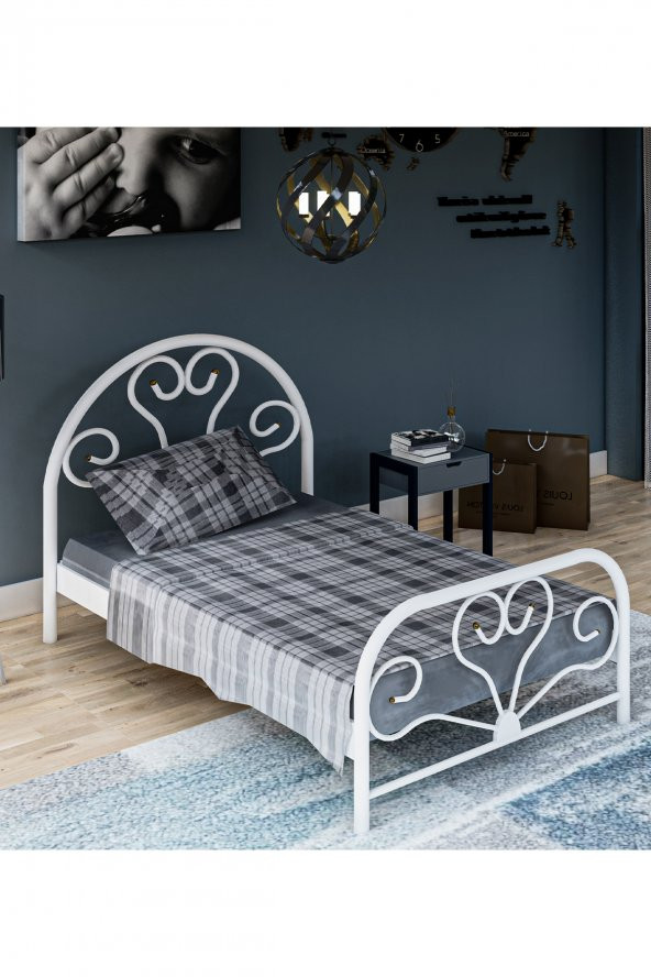 Metalia Gm 118 Baby Tek Kişilik Metal Karyola 90X190 Beyaz ürün görseli 1