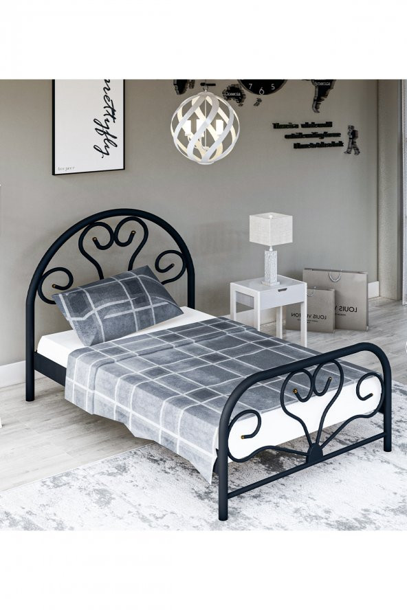 Metalia Gm 118 Baby Tek Kişilik Metal Karyola 90X190 Siyah ürün görseli 1