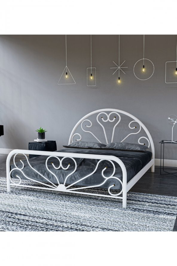 Metalia Gm 300 Baby Beyaz Çift Kişilik Metal Karyola 140X190 ürün görseli 1