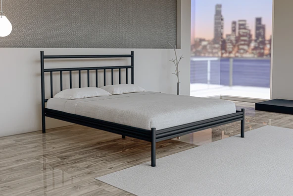 Metalia Gm 224 Lima Çift Kişilik Metal Karyola Siyah  150X200 Cm ürün görseli 1