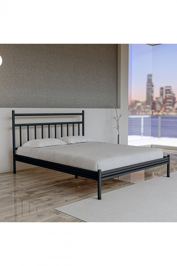 Metalia Gm 224 Limay Çift Kişilik Metal Karyola Siyah  160X200 Cm ürün görseli 1