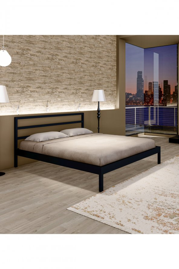 Metalia Gm 225 Vigol Çift Kişilik Metal Karyola Siyah 160X200 Cm. ürün görseli 1