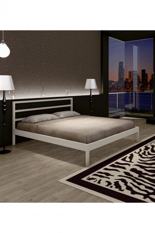 Metalia Gm 225 Vigo Çift Kişilik Metal Karyola  Beyaz 140X190 Cm ürün görseli 1