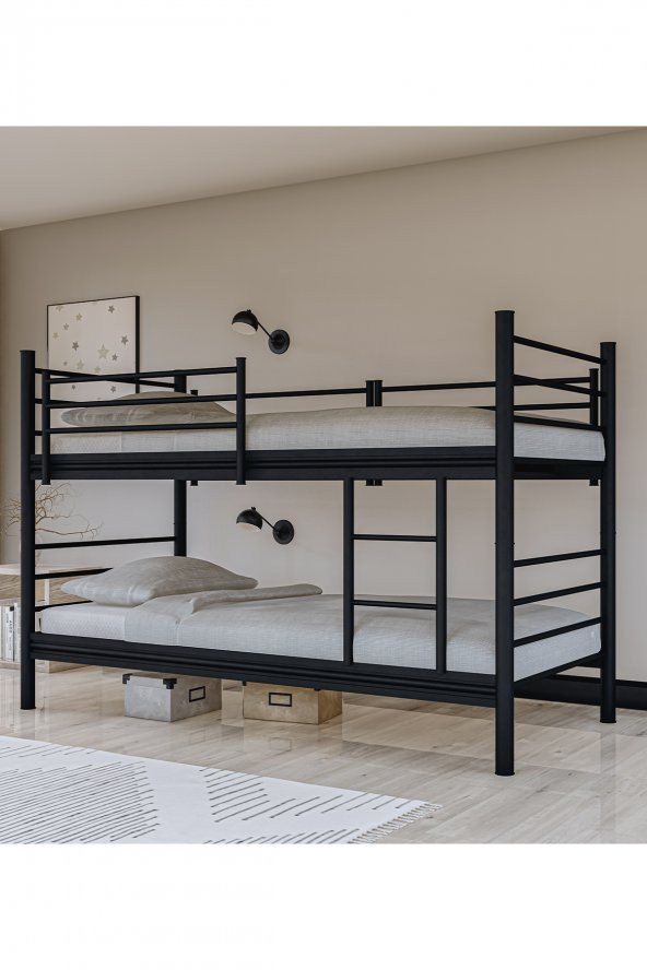 Metalia Gm 129 Level Ayrılabilir Çiftli Ranza Siyah 90X190 ürün görseli 1