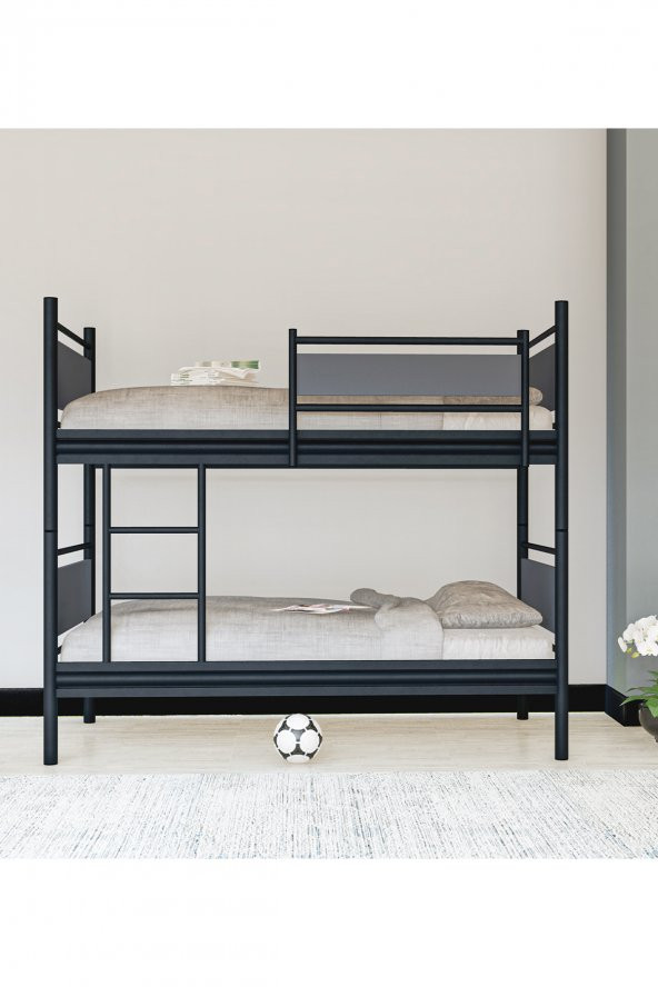 Metalia Gm 128 Star Ahşap Metal Ranza Siyah-Antrasit Gri ürün görseli 1