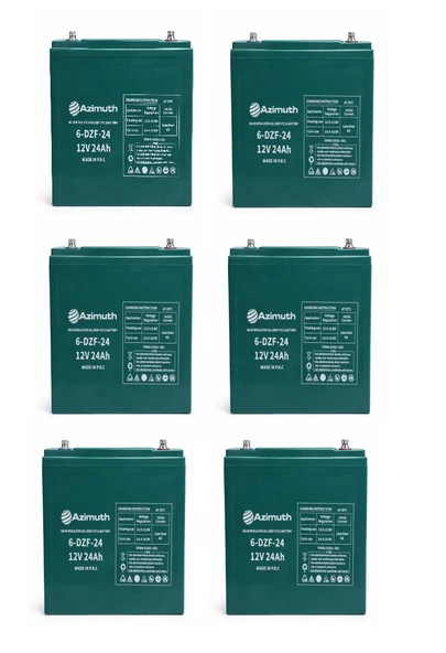 Azimuth 12v 24 Ah Amper Elektrikli Bisiklet Aküsü 6lı Set ürün görseli 1