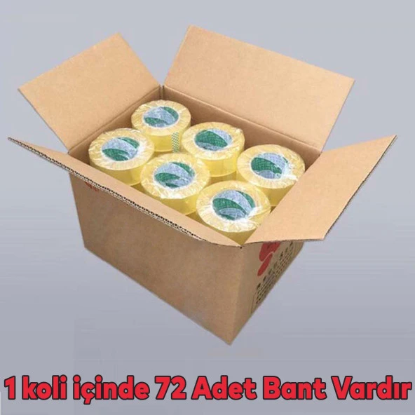 Koli Bandı 45 mm x 100 Mt Şeffaf Güçlü Yapışkanlı Kopmayan Bant 72 Adet ürün görseli 1