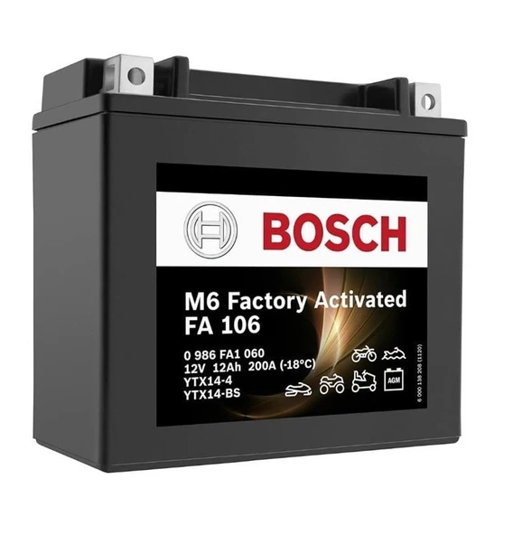Bosch 12V 12AH-Amper M6018 YTX14-BS Mercedes Yedekleme Aküsü ürün görseli 1