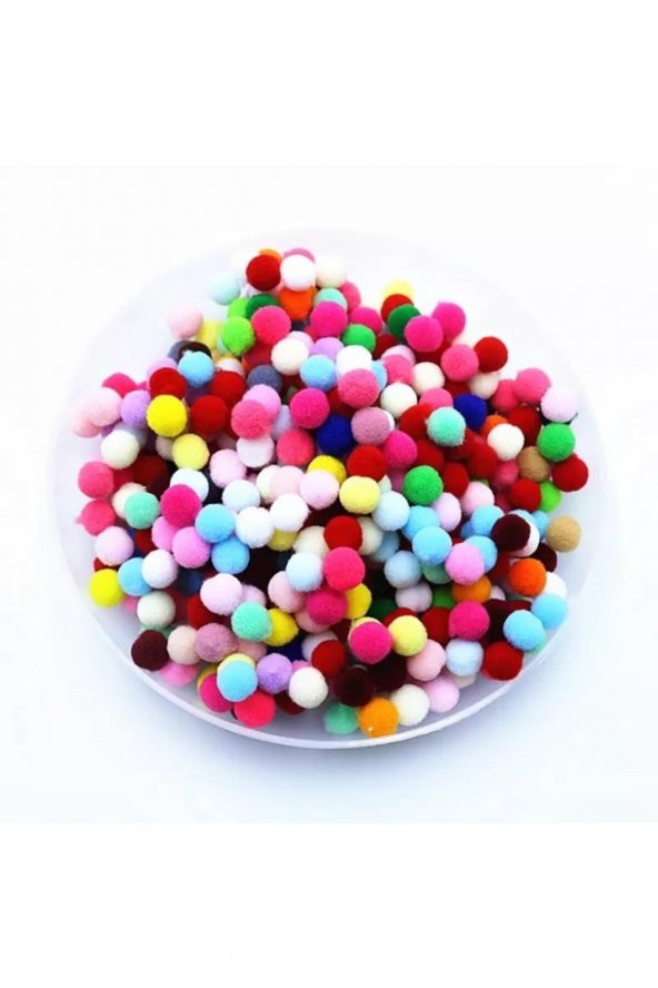 Yumuşakkeçe Renkli Karışık Yumuşak Ponpon Peluş 2 Cm 100 Adet ürün görseli 1